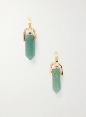 La DoubleJ 女士 SS26 耳环 Pillar 镀金砂金石耳环