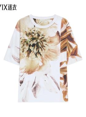 【早秋新品】Dries Van Noten 男款HEIN PEONY 印花棉质T恤
