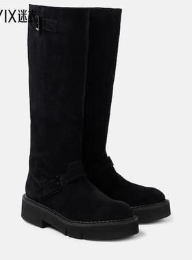 Clergerie Paris 女款Colby 绒面革及膝靴子 迷衣时尚