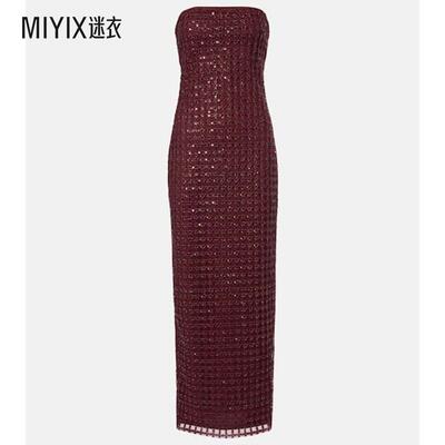 ROTATE 女款钉珠长款连衣裙 迷衣时尚