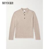 Allude 迷衣时尚 男款 罗纹初剪羊毛开司米混纺Polo毛衣