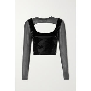 女士 McQueen 背心 vinyl 条纹梭织背心 McQ 短款 Alexander