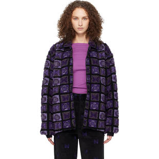 Needles 女士 夹克 紫色  黑色 Papillon Plaid Pile
