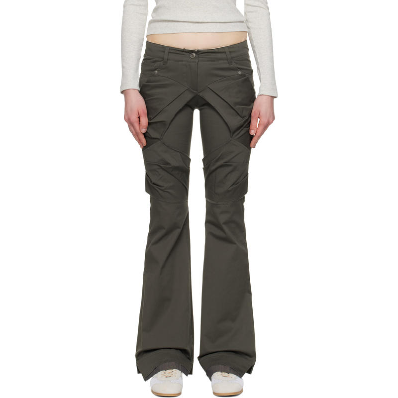 OPEN YY 女士 长裤 卡其色 Gathered Bootcut 长裤