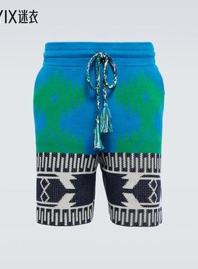 Alanui 男款Piquet Icon 棉质提花短裤 迷衣时尚