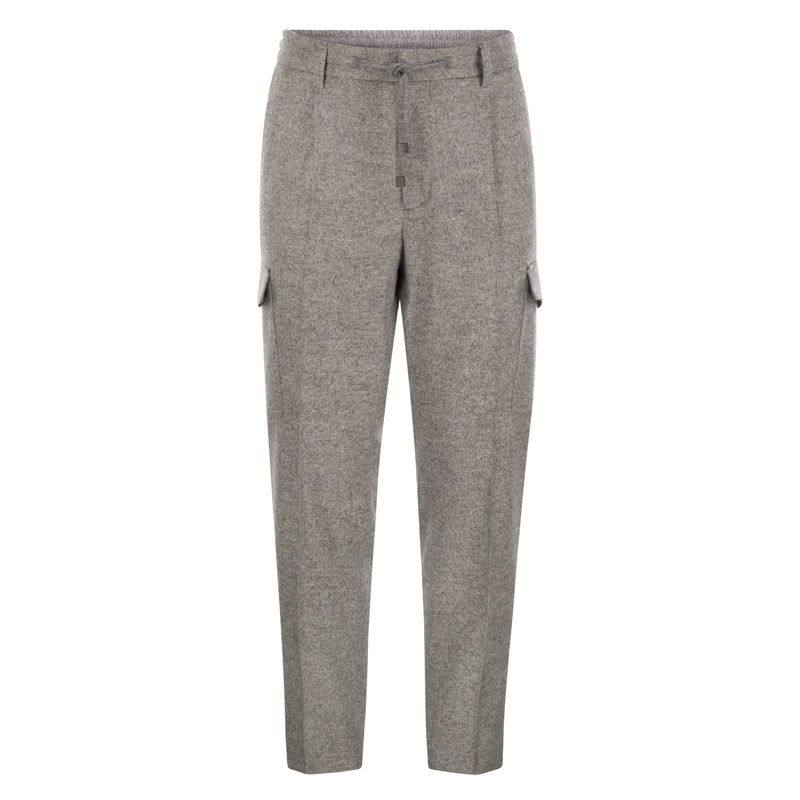 Peserico 男士 FW24 长裤 羊毛真丝羊绒慢跑者裤子