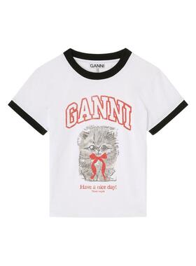 Ganni 女士 SS26 T恤 and Polos T恤白色T恤