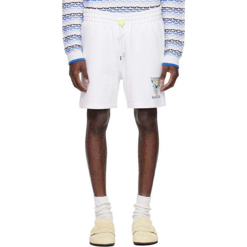 Casablanca 男士 短裤 白色 Tennis Club Icon 运动短裤,男装,短裤,淘宝优惠券,粉丝福利购,淘宝优惠卷