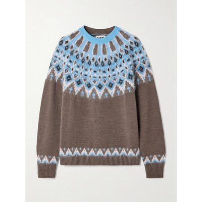Staud 女士 SS26 毛衣 Zane 'Fair Isle' 羊毛混纺