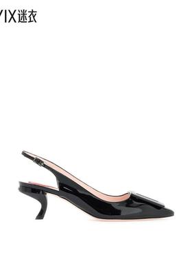 Roger Vivier女士 黑色徽标高跟凉鞋 迷衣时尚