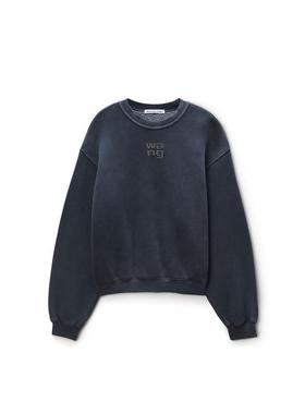 Alexander Wang 女士 SS26 卫衣 HOTFIX 圆领徽标运动衫