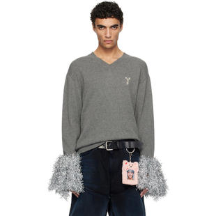 Doublet 男士 上衣 灰色 Cheerleading Pompon 针织衫