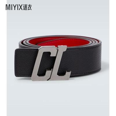 Christian Louboutin路铂廷 男款CL 徽标双面皮带腰带 迷衣时尚