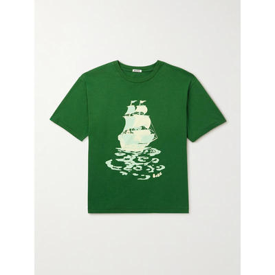 Bode 男士 T恤 Pirate Ship 徽标印花棉针织T恤