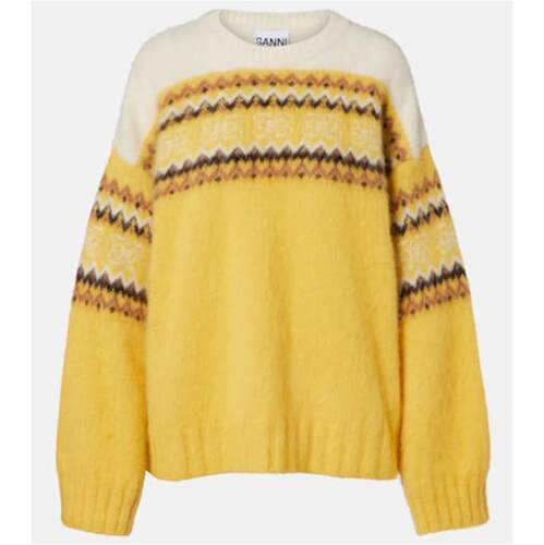Ganni 甘尼 女士 毛衣 'Fair Isle' 羊驼毛羊毛混纺嵌花