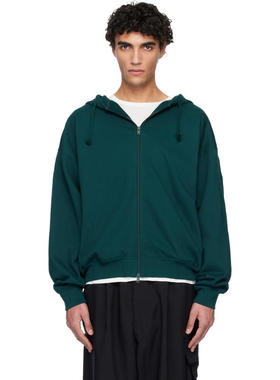 Y-3 男士 卫衣 绿色 FL Zip 连帽衫