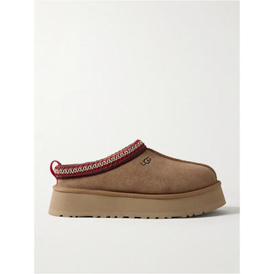 UGG Australia 女士 凉拖 Tazz 刺绣毛羊皮防水台便鞋