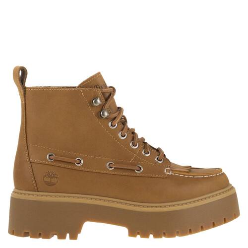 Timberland 添柏岚 女士 FW25 短靴 STREET 石头色流苏防水台靴子