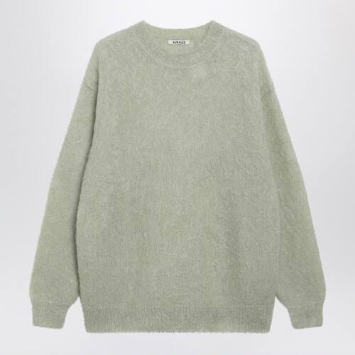 AURALEE 男士 FW25 毛衣 MOHAIRBLEND 浅绿色磨毛
