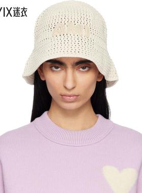 Ami Paris 女款灰白色 Knit AMI Patch 渔夫帽 迷衣时尚