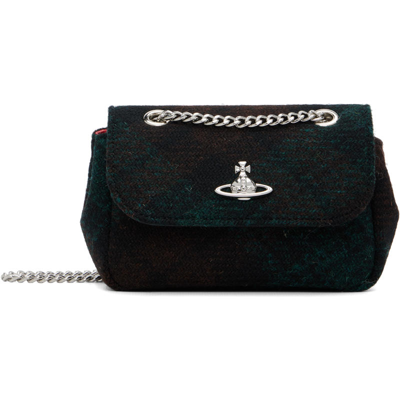 Vivienne Westwood 女士 单肩包 绿色小号 Check Chain 单肩包