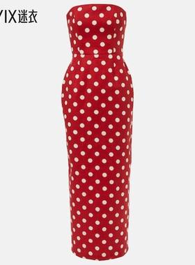 Posse 女款Romeo 波尔卡圆点亚麻长款连衣裙 迷衣时尚