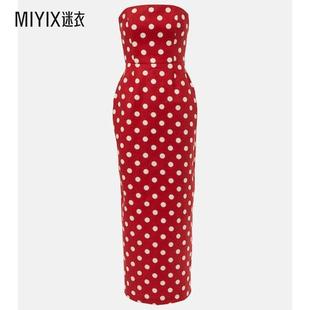 女款 迷衣时尚 Romeo 连衣裙 波尔卡圆点亚麻长款 Posse