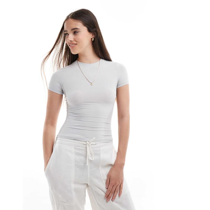 Cotton:on 女士 T恤 棉质柔软休闲合身T恤(灰色)