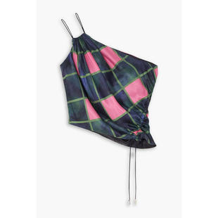 Patel 上衣 单肩垂褶印花哑光缎面上衣 女士 Ahluwalia