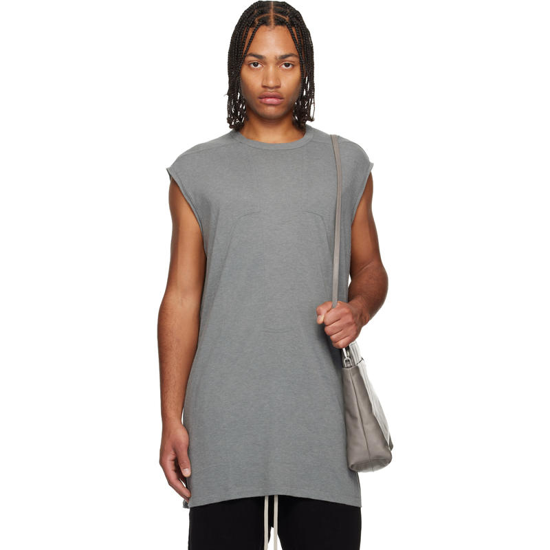 Rick Owens 男士 T恤 灰色 Concordians Splintered Tarp T 恤