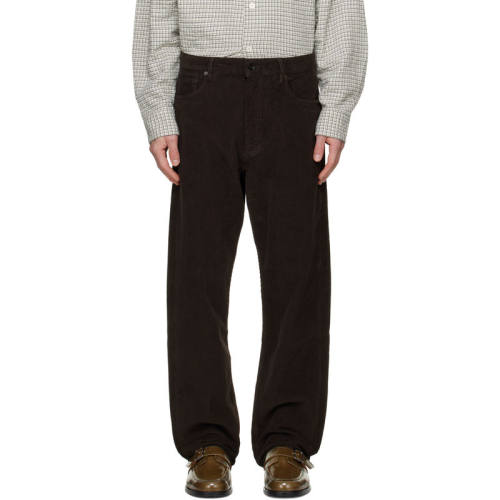 Studio Nicholson 男士 长裤 棕色 Riso Corduroy Straight Leg