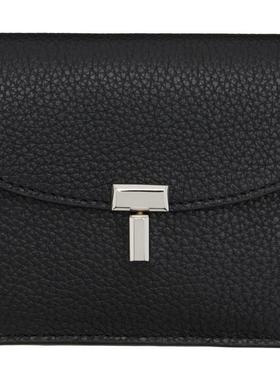 TOTEME 女士 卡包 黑色 T-Lock Grained-Leather 卡包