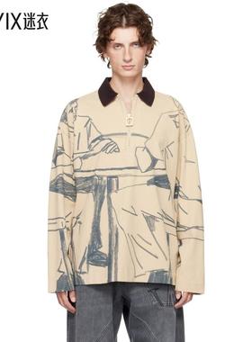 J.W. Anderson 男款驼色 Printed Rugby Polo 衫 迷衣时尚