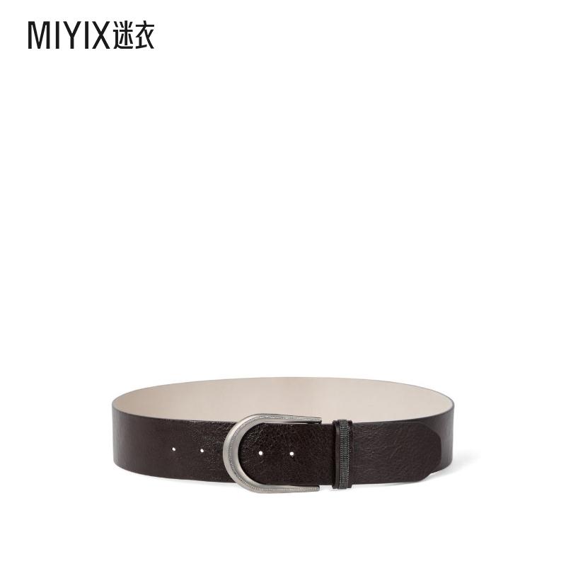 [秋冬新品]Brunello Cucinelli 女款棕色皮革皮带 迷衣时尚