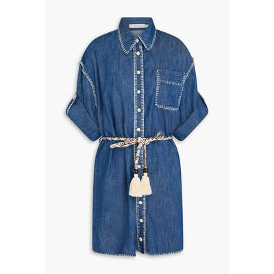 Zimmermann 女士 短款连衣裙 Whipstitched 牛仔迷你衬衫式连衣裙