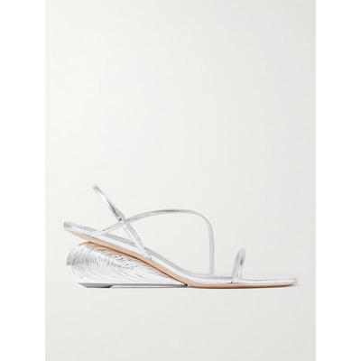 SIMKHAI 女士 SS26 凉鞋 Bridget 金属感皮质坡跟