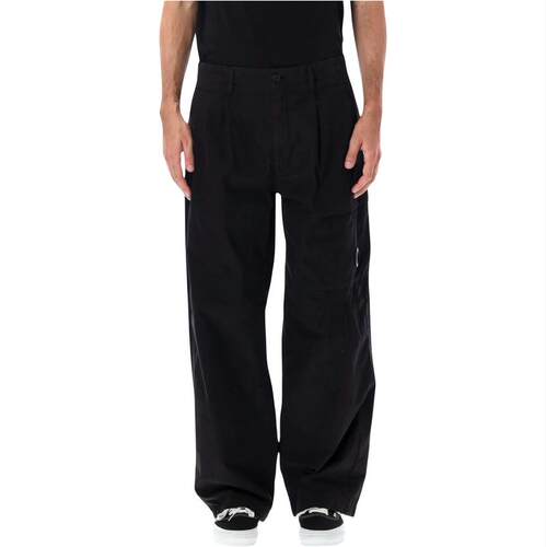C.P. Company 男士 长裤 黑色 Micro-Reps Boxy Pleats 工装裤