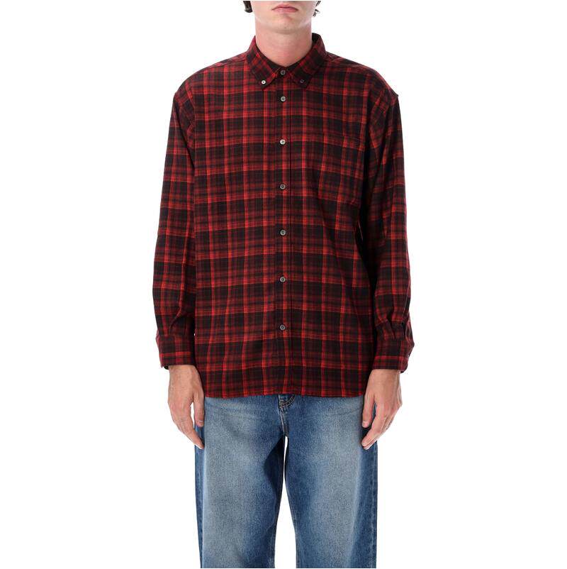 Dunst 男士 FW26 衬衫 深色红色格纹法兰绒