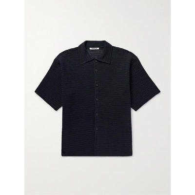 AURALEE 男士秋冬新品 衬衫 洞洞针织棉质衬衫