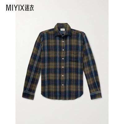 Hartford 男款Paul 格纹棉质法兰绒衬衫 迷衣时尚