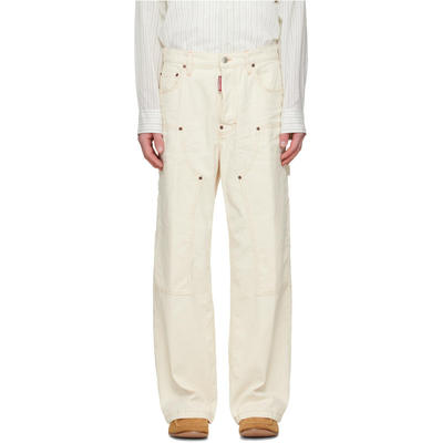 DSquared2 D二次方 男士 牛仔长裤 灰白色 Baggy Carpenter 长裤