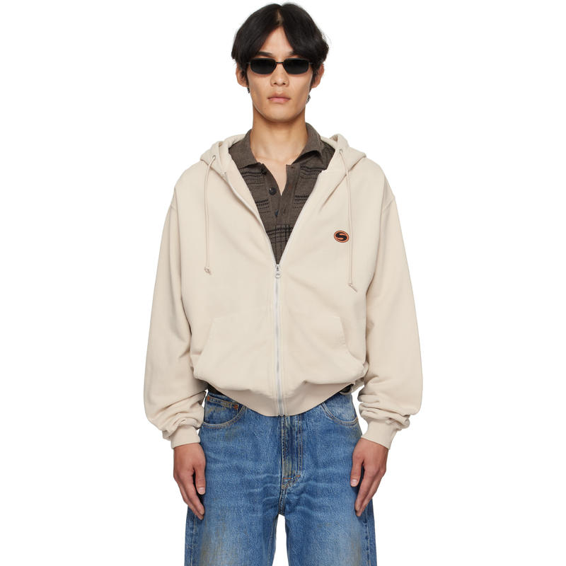 Silas 男士 卫衣 灰白色 Box Artwork Zip Sweat 连帽衫