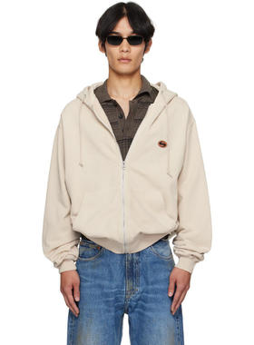 Silas 男士 卫衣 灰白色 Box Artwork Zip Sweat 连帽衫