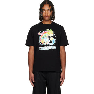 Casablanca 男士 T恤 黑色 Manga Tennis Ball T 恤