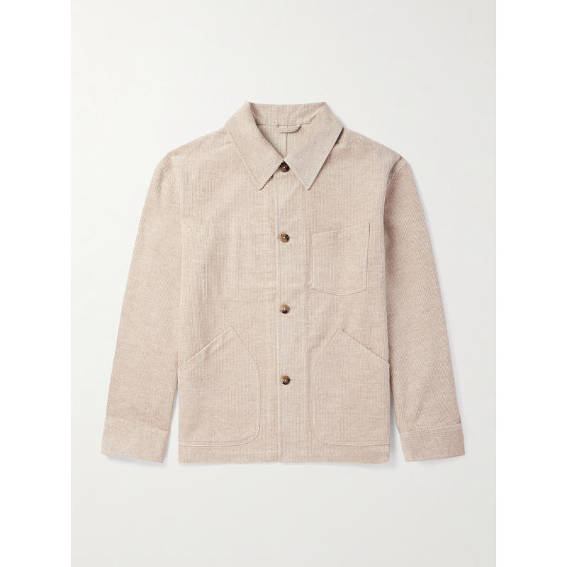 DE BONNE FACTURE 男士 FW25 夹克 棉麻混纺灯芯绒衬衫式夹克