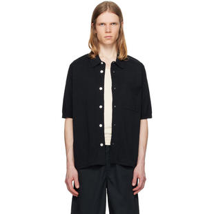 Norse Projects 男士 衬衫 海军蓝 Rollo Cotton Linen 短袖衬衫