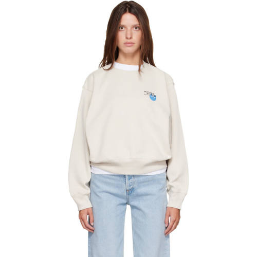 Maison Kitsuné 女士 卫衣 米色 Fortune Fox Relaxed 套头衫