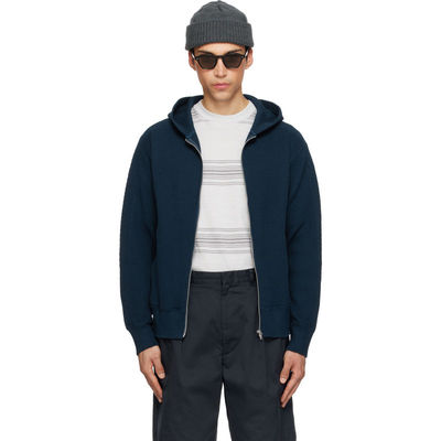 nanamica 七海之家 男士 卫衣 海军蓝 Zip-Up Thermal 连帽衫