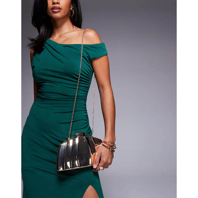 True Decadence 女士 手拿包 硬质织纹金色手包