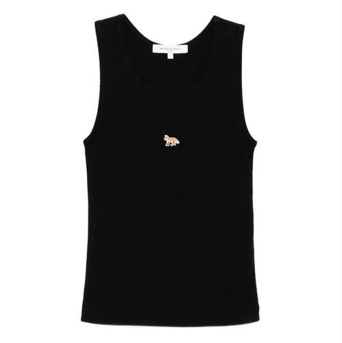 Maison Kitsuné 女士 SS26 背心 黑色 Baby Fox Ribbed